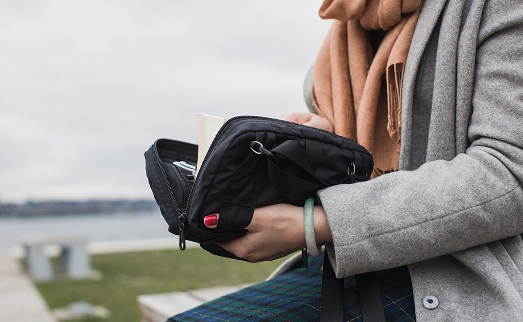 visible lifestyle ^^ A person using the handle and thumb webbing to hold their HLT2 open like a book.