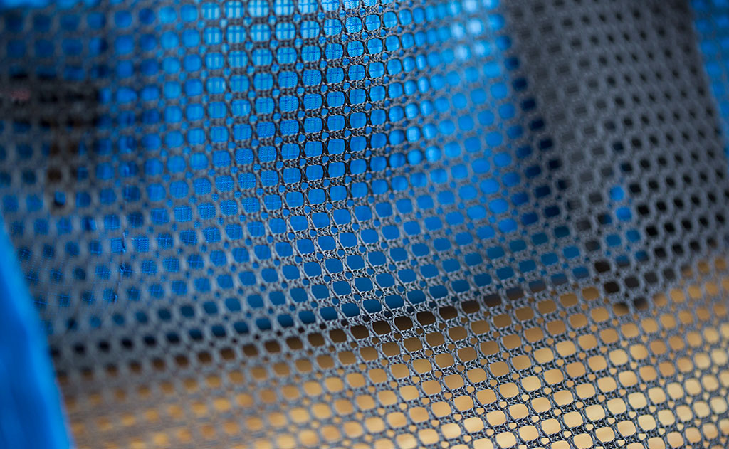 ^^A close-up of the mesh on a Western Flyer Packing Cube.