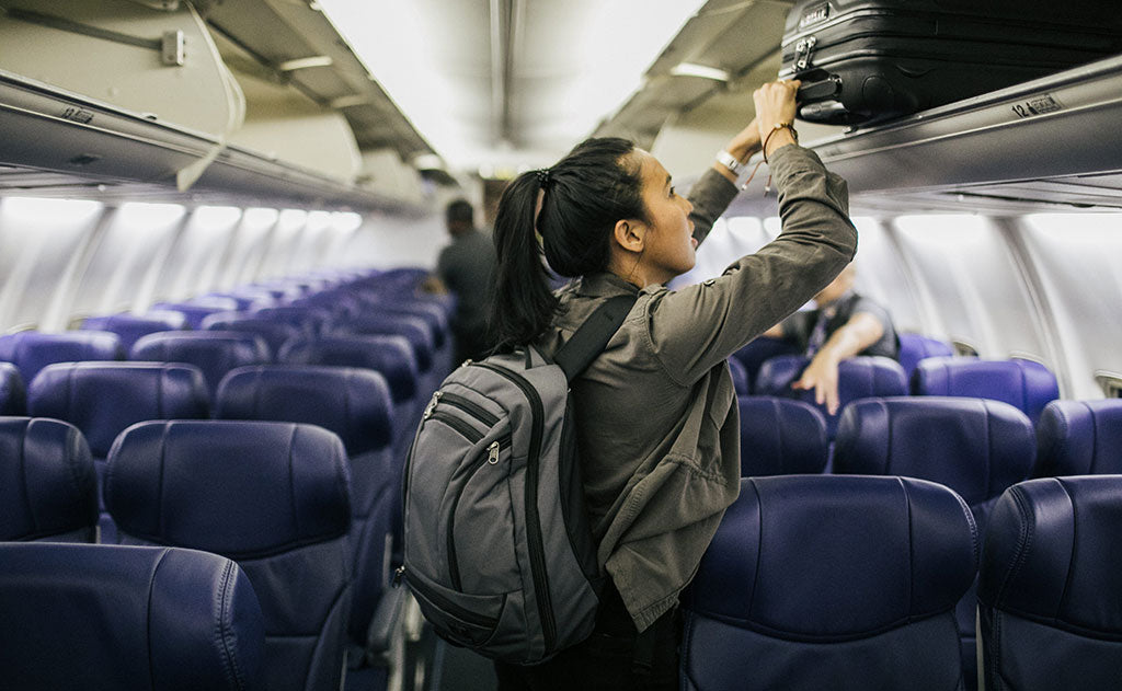 ^^person boarding a plane wearing a Synik 22