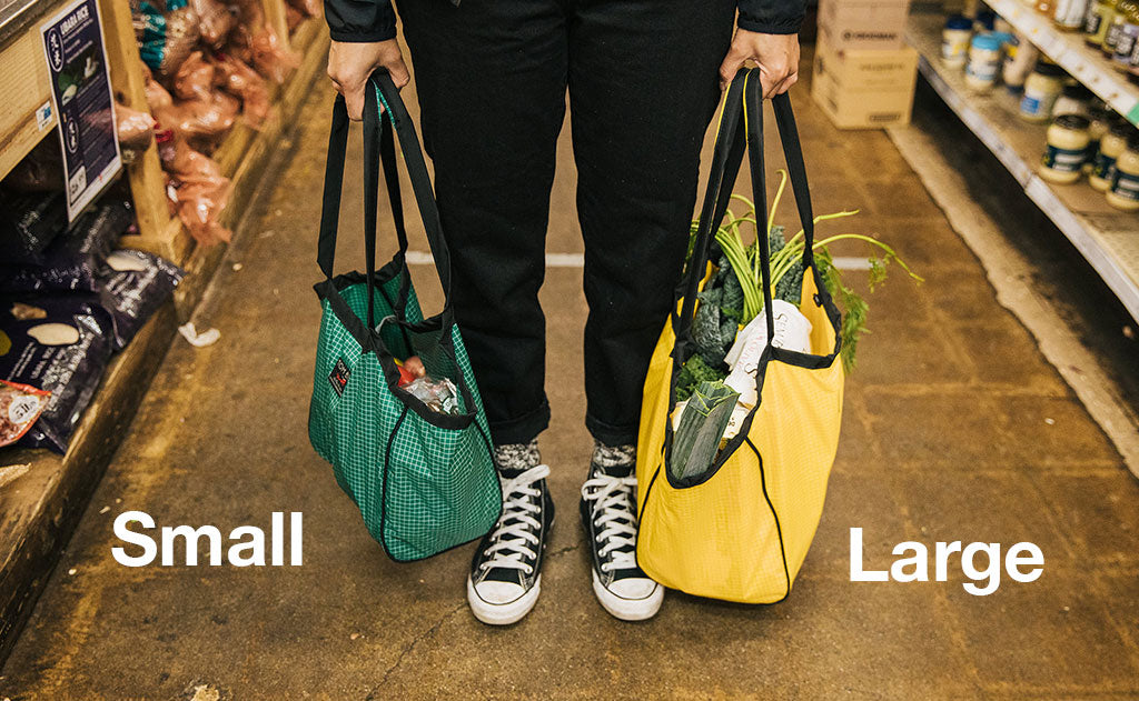 A comparison of the Small and Large Original Shop Bags