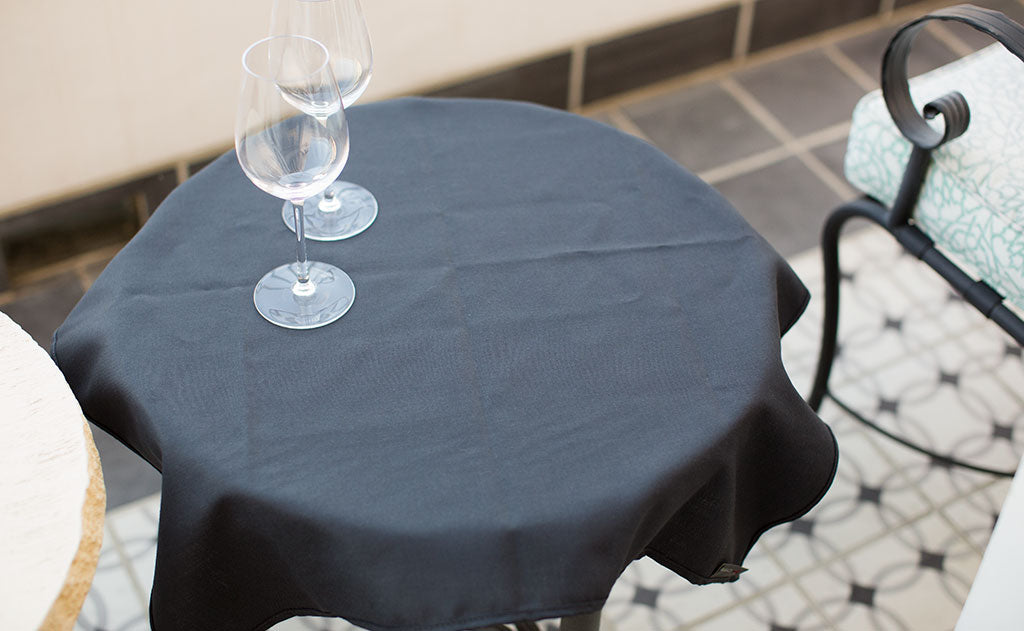 lifestyle visible^^A Shepherd's Wool Utility Cloth being used as a small tablecloth.